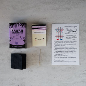 Mini Cross Stitch Kit With Kawaii Halloween Cat Design