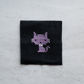 Mini Cross Stitch Kit With Kawaii Halloween Cat Design