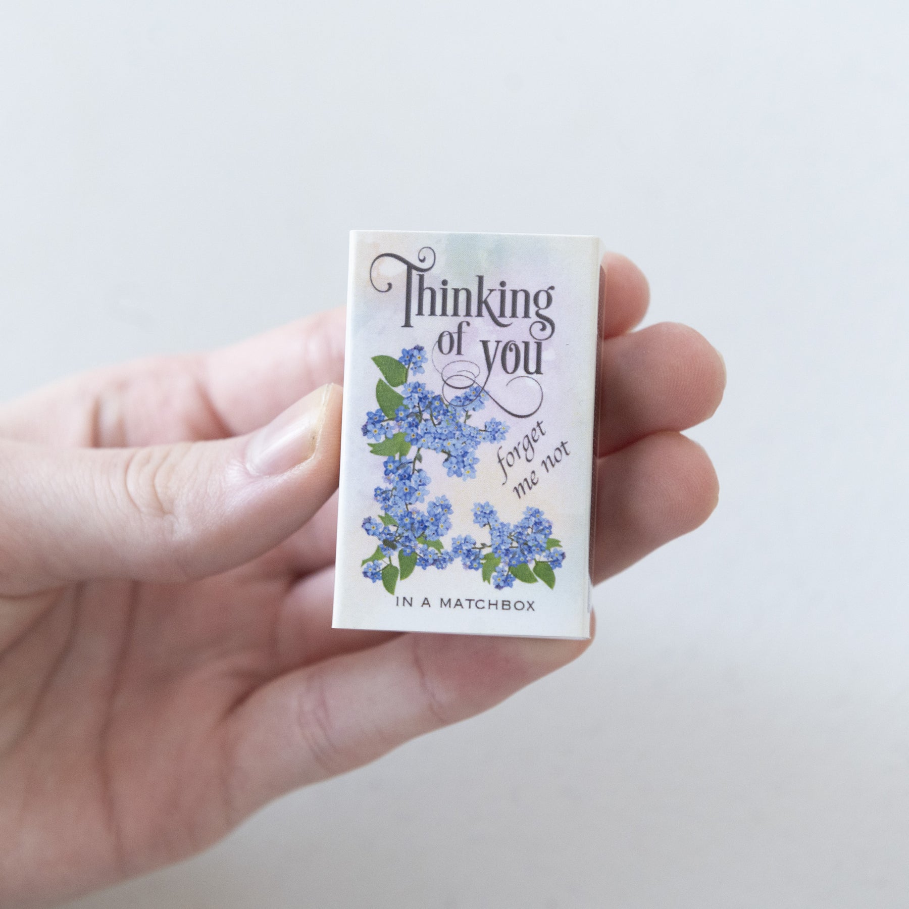 Thinking Of You Message And Forget me not Seeds In A Matchbox