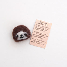 Wool Felt Sloth Spirit Animal Gift In A Matchbox