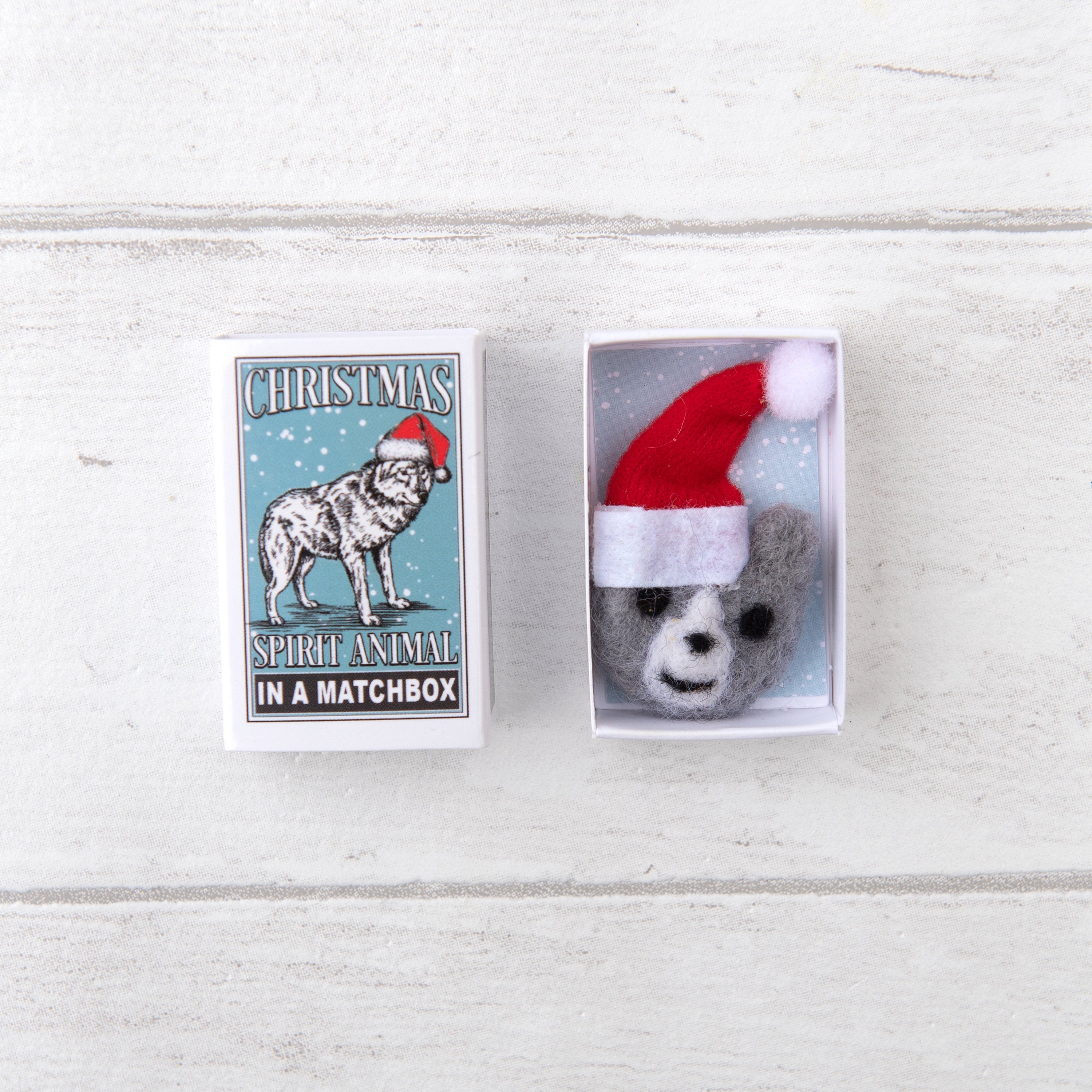 Wolf Christmas Spirit Animal In A Matchbox