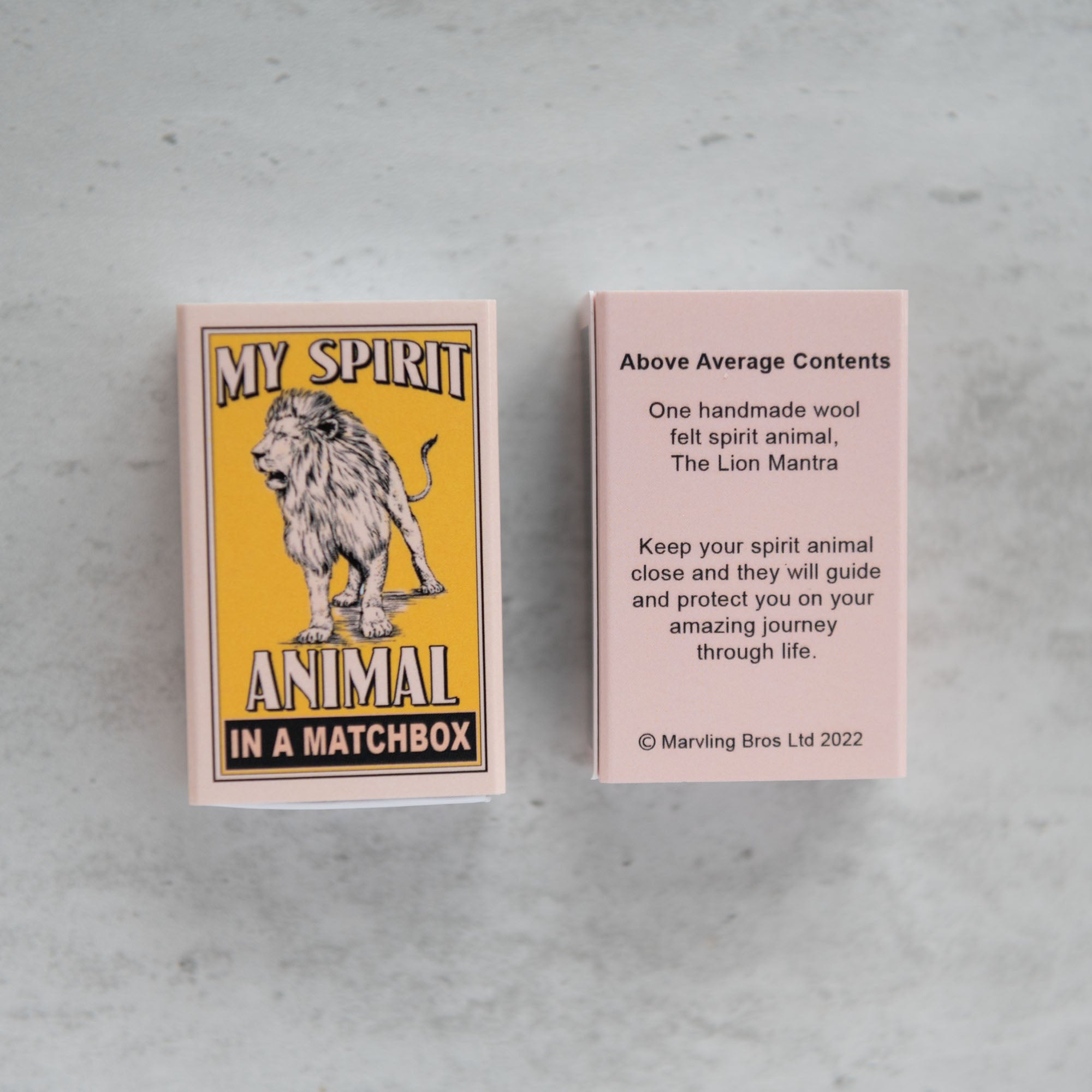 Wool Felt Lion Spirit Animal Gift In A Matchbox