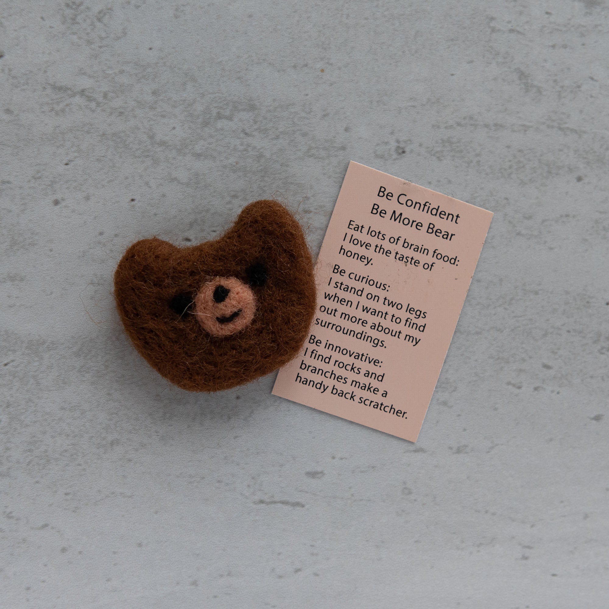 Wool Felt Bear Spirit Animal In A Matchbox