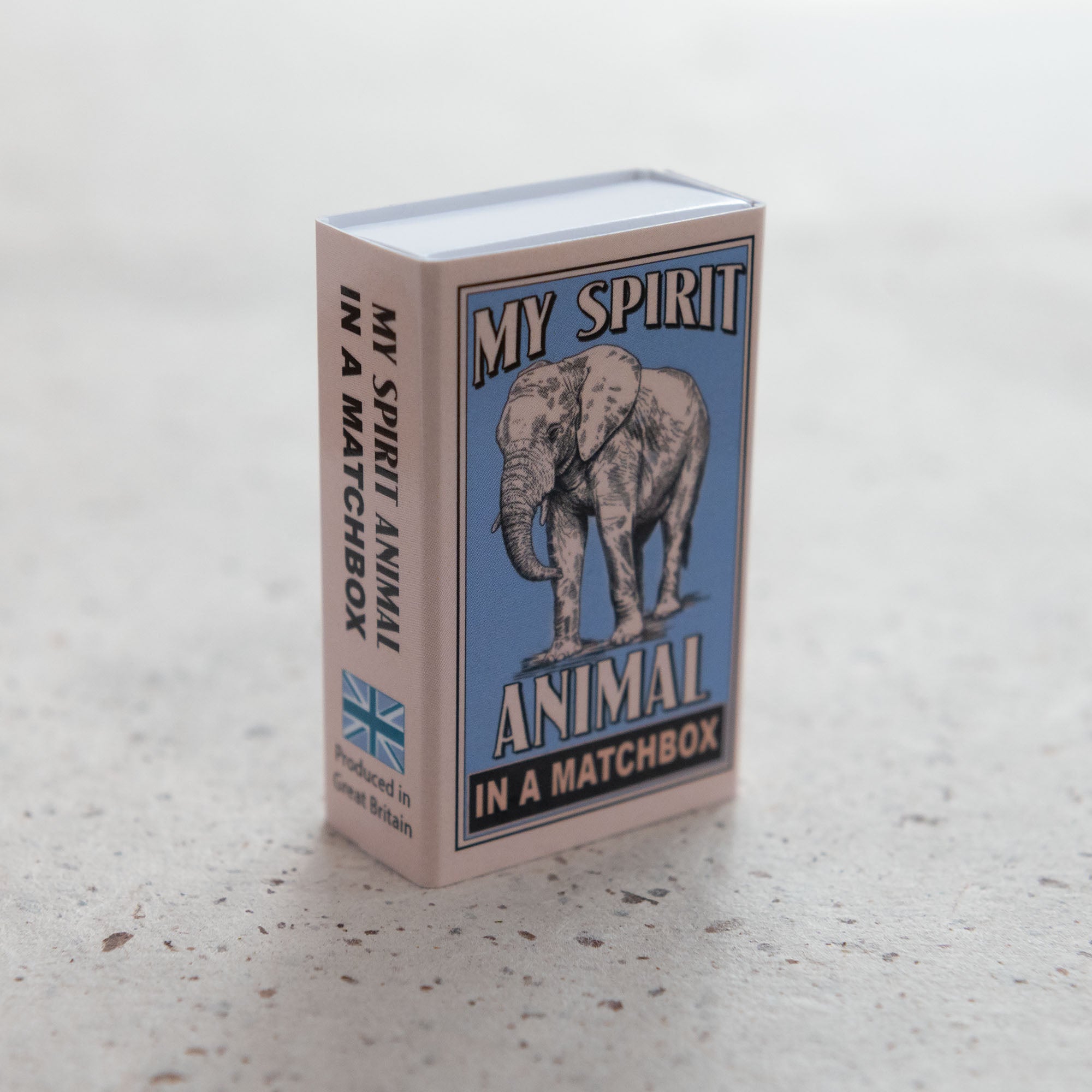 Wool Felt Elephant Spirit Animal In A Matchbox