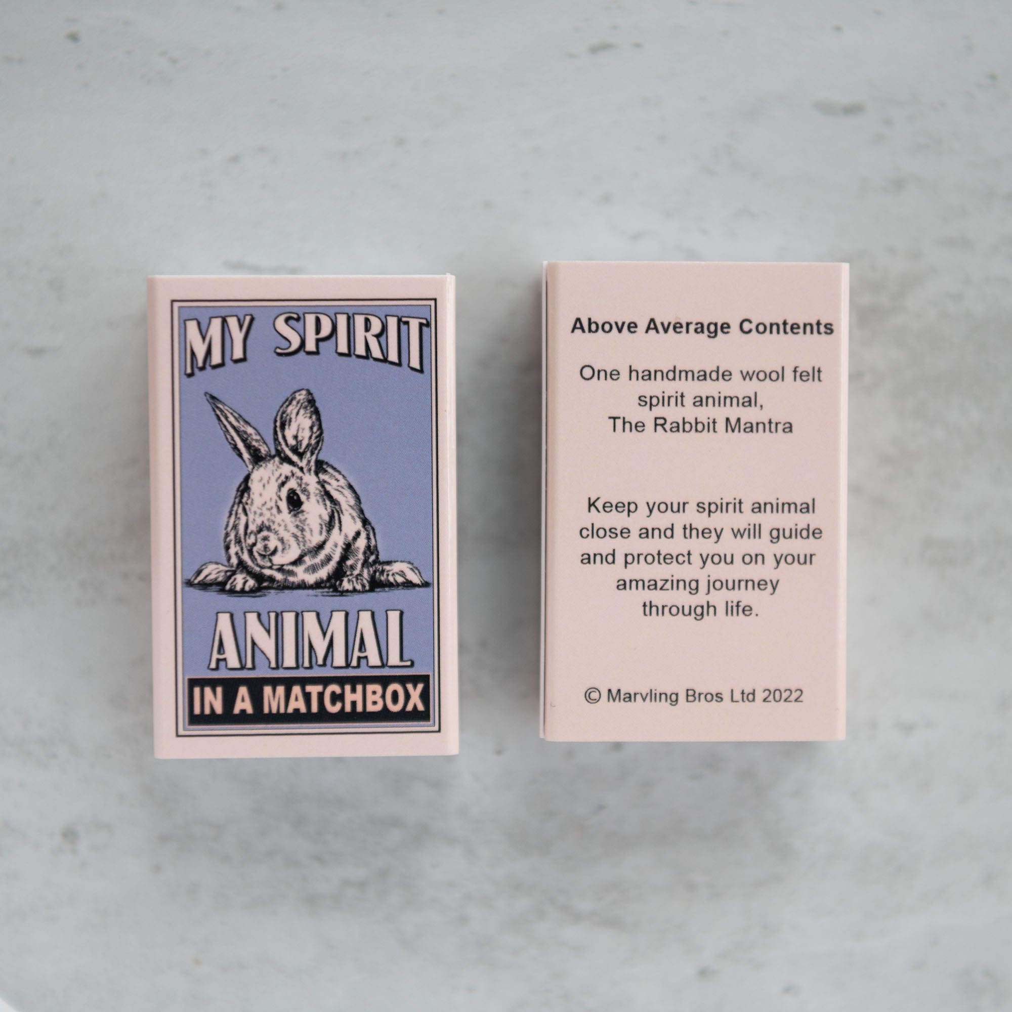 Wool Felt Rabbit Spirit Animal Gift In A Matchbox