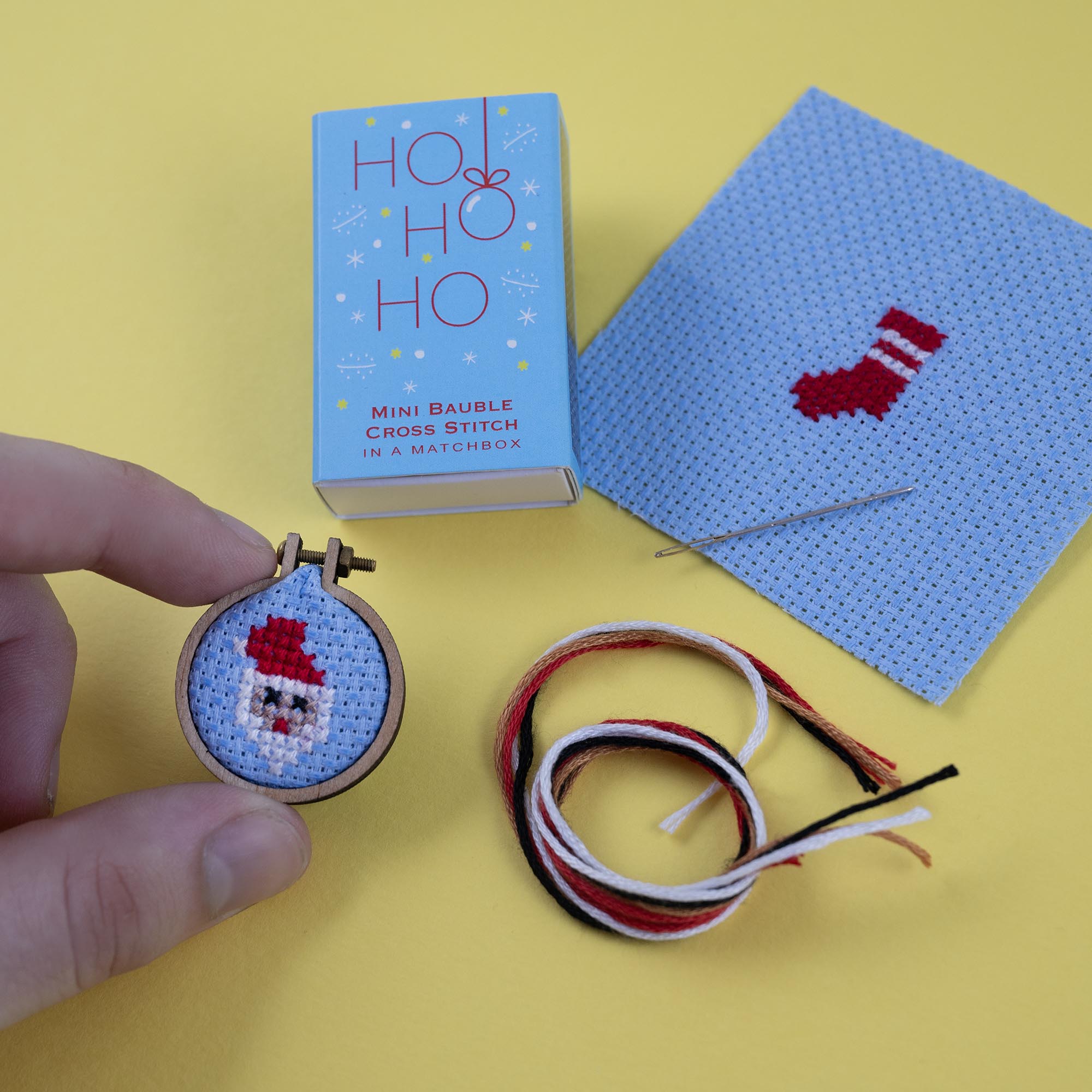 Make Your Own Christmas Bauble HO HO HO Cross Stitch Kit