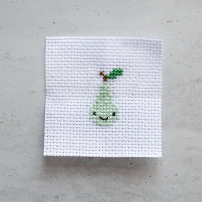 Mini Cross Stitch Kit With Kawaii Pear Design
