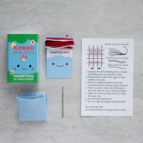 Kawaii Cross Stitch Toadstool In A Matchbox