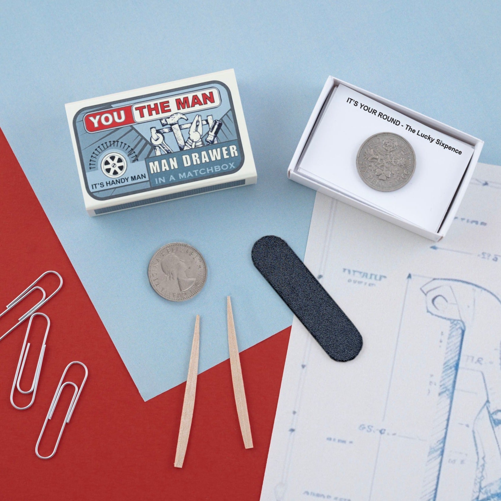 You The Man Novelty Stationary Kit In A Matchbox