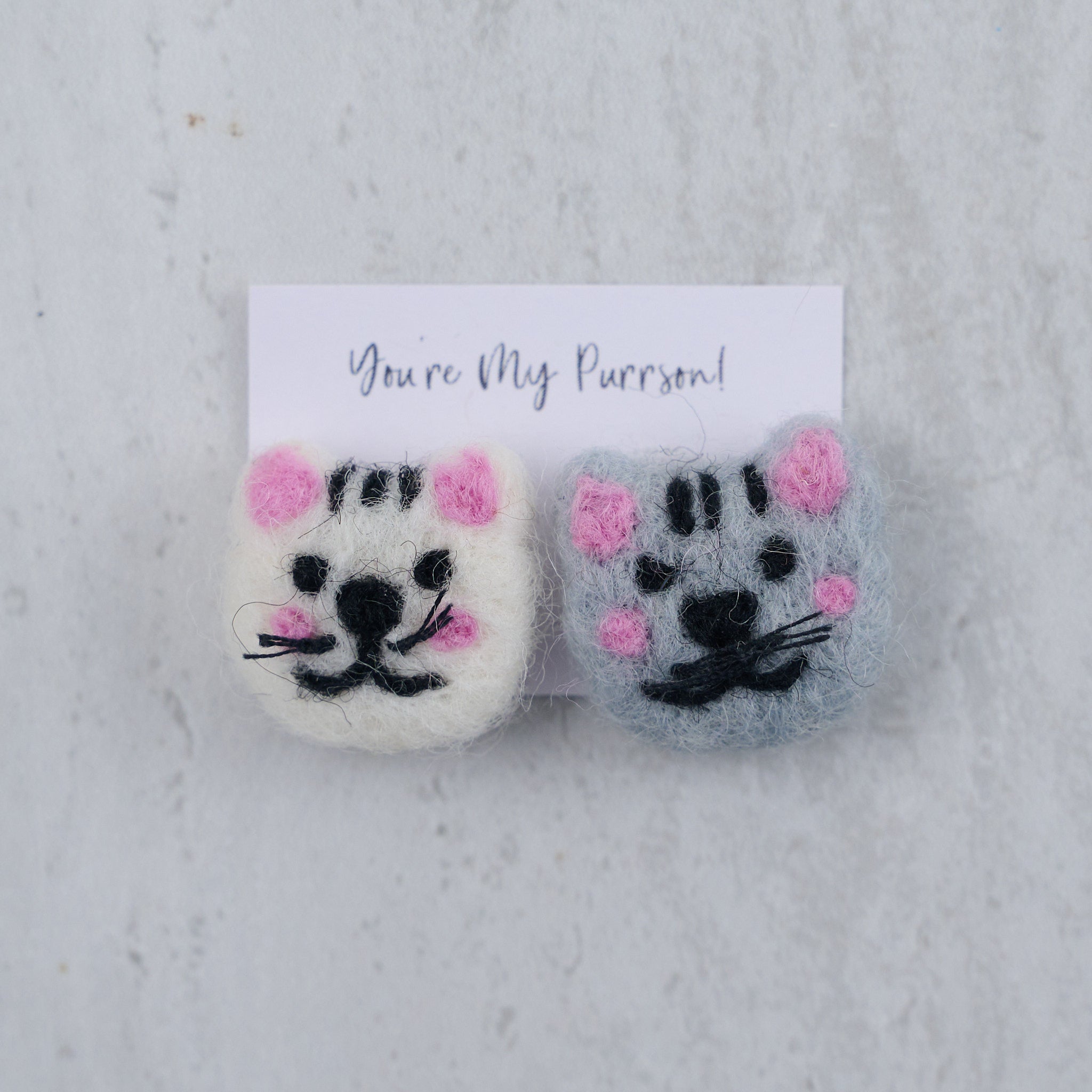 You're My Purrson Wool Felt Cats In A Matchbox