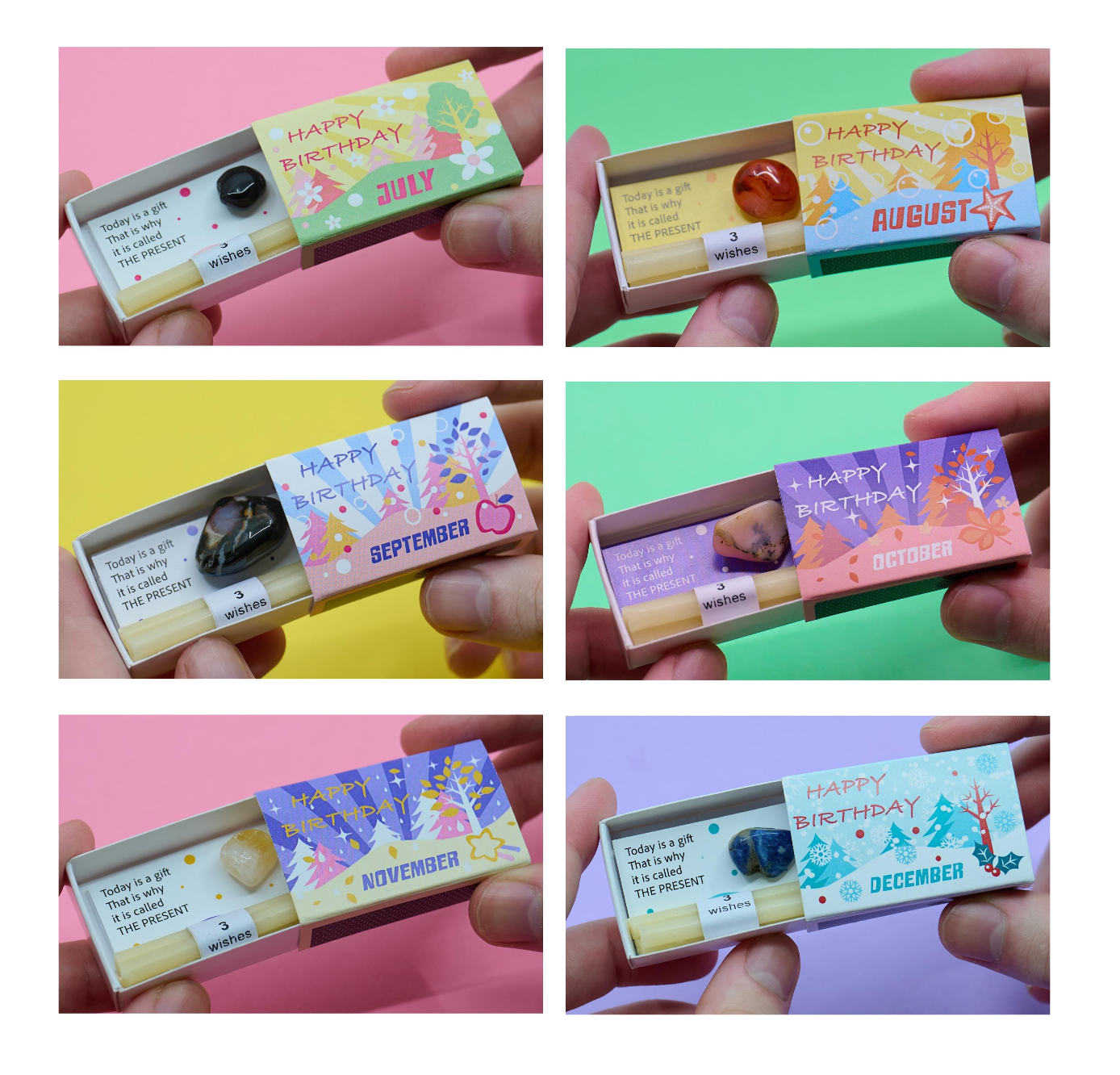 Mindful Birthstone Gift In A Matchbox