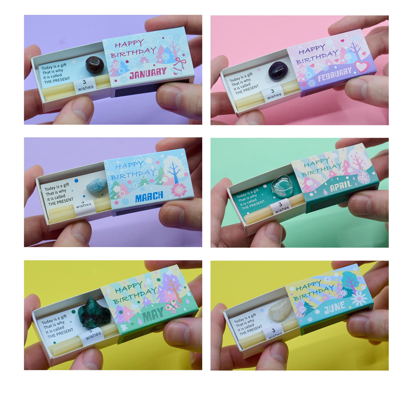 Mindful Birthstone Gift In A Matchbox