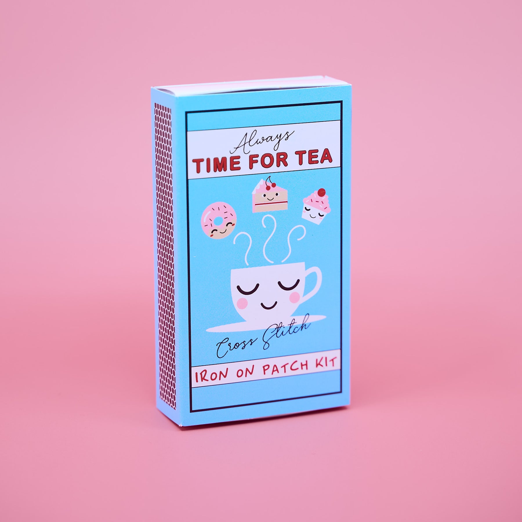 Mini Tea Time Cross Stitch Kit – DIY Iron-On Patches