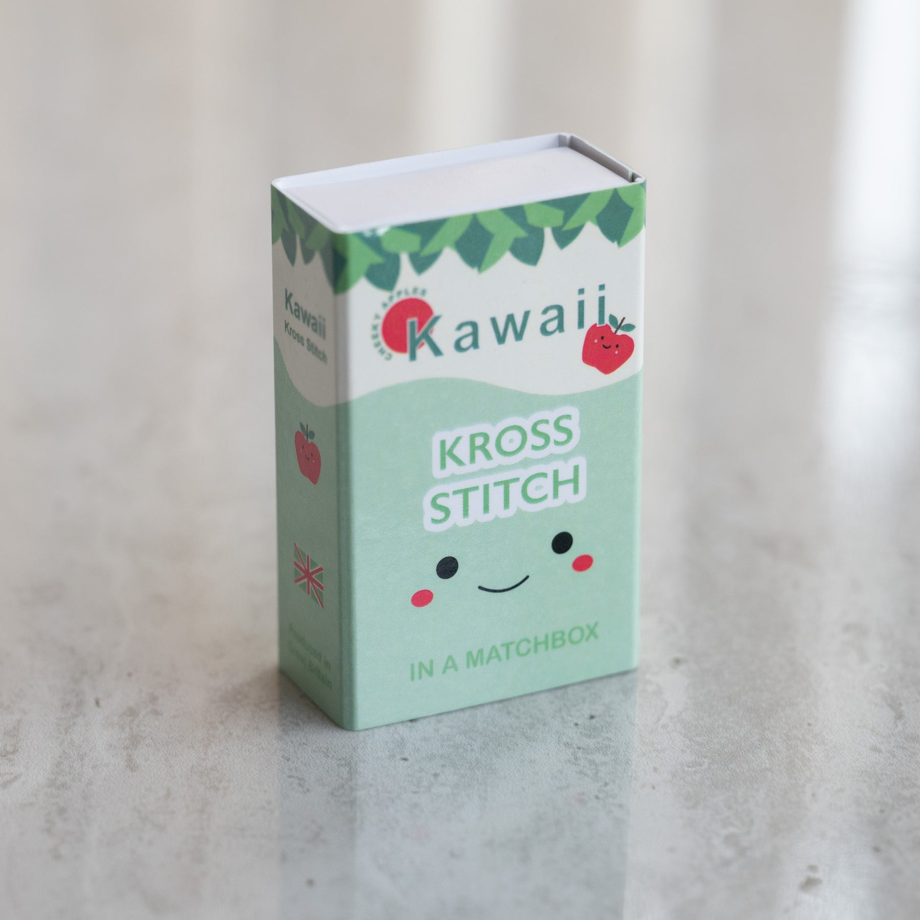 Mini Cross Stitch Kit With Kawaii Apple Design