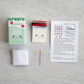 Mini Cross Stitch Kit With Kawaii Apple Design
