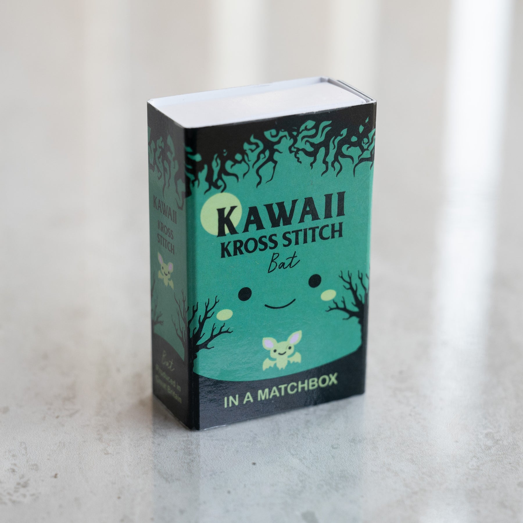 Mini Cross Stitch Kit With Kawaii Halloween Bat Design