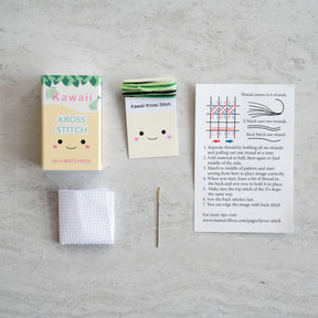 Mini Cross Stitch Kit With Kawaii Pear Design