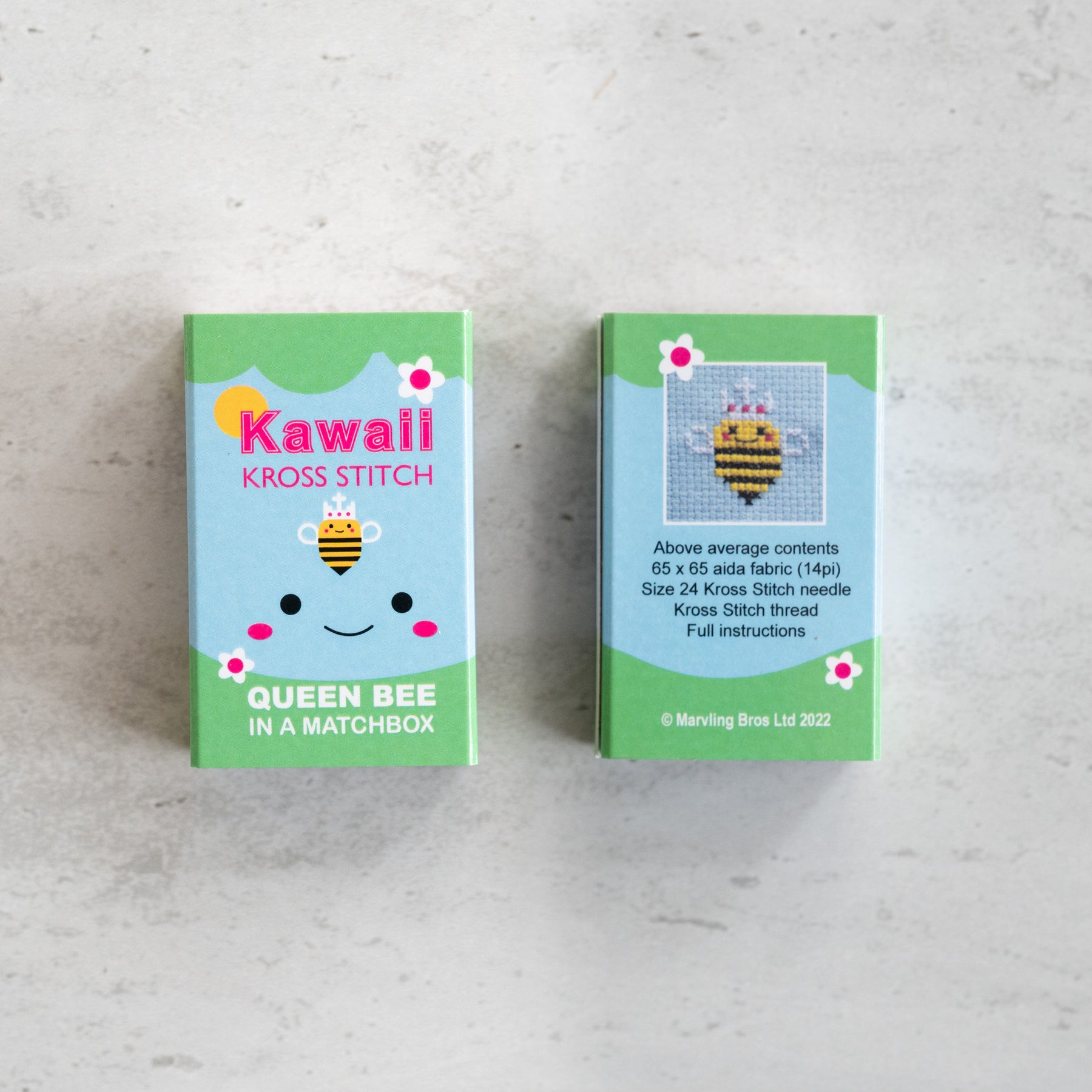 Kawaii Cross Stitch Queen Bee In A Matchbox