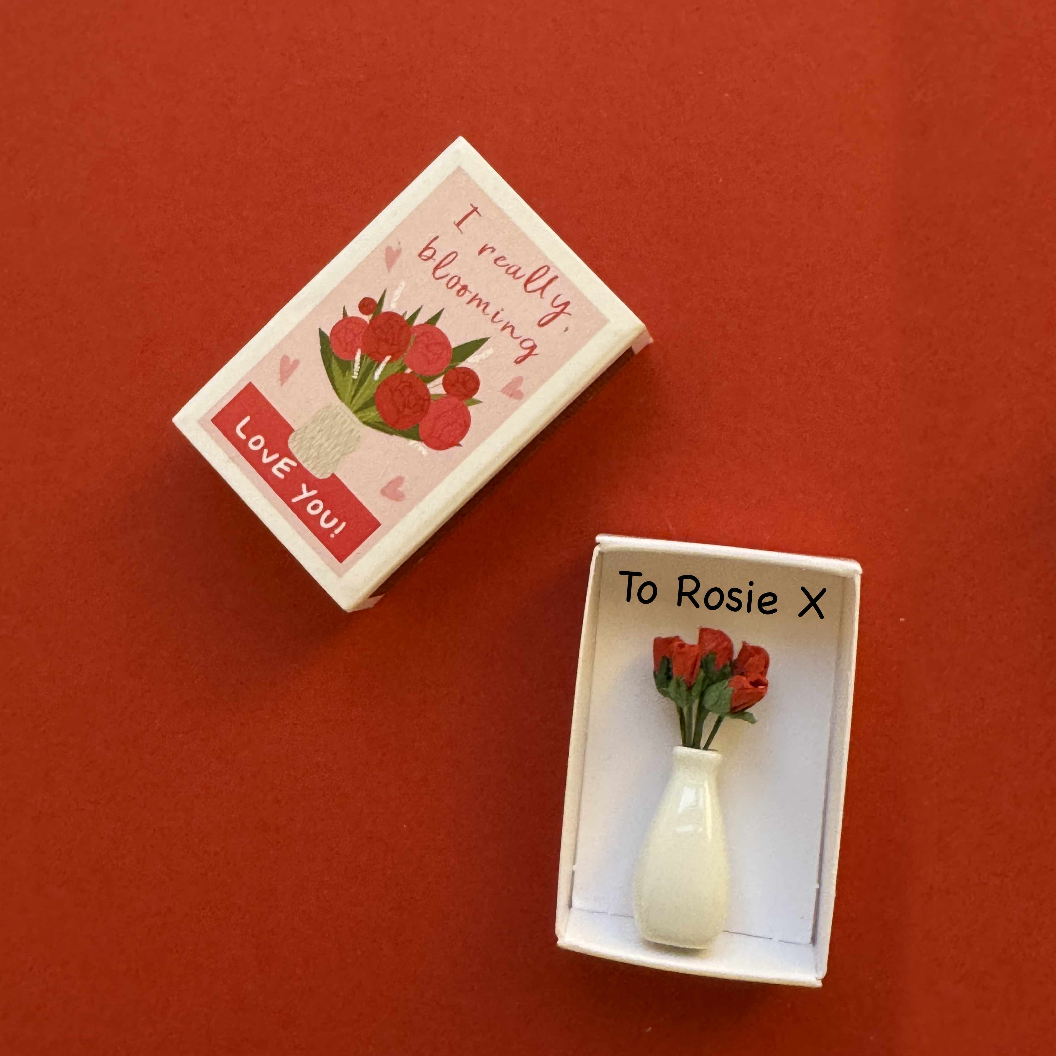 I Blooming Love You paper roses in a vase