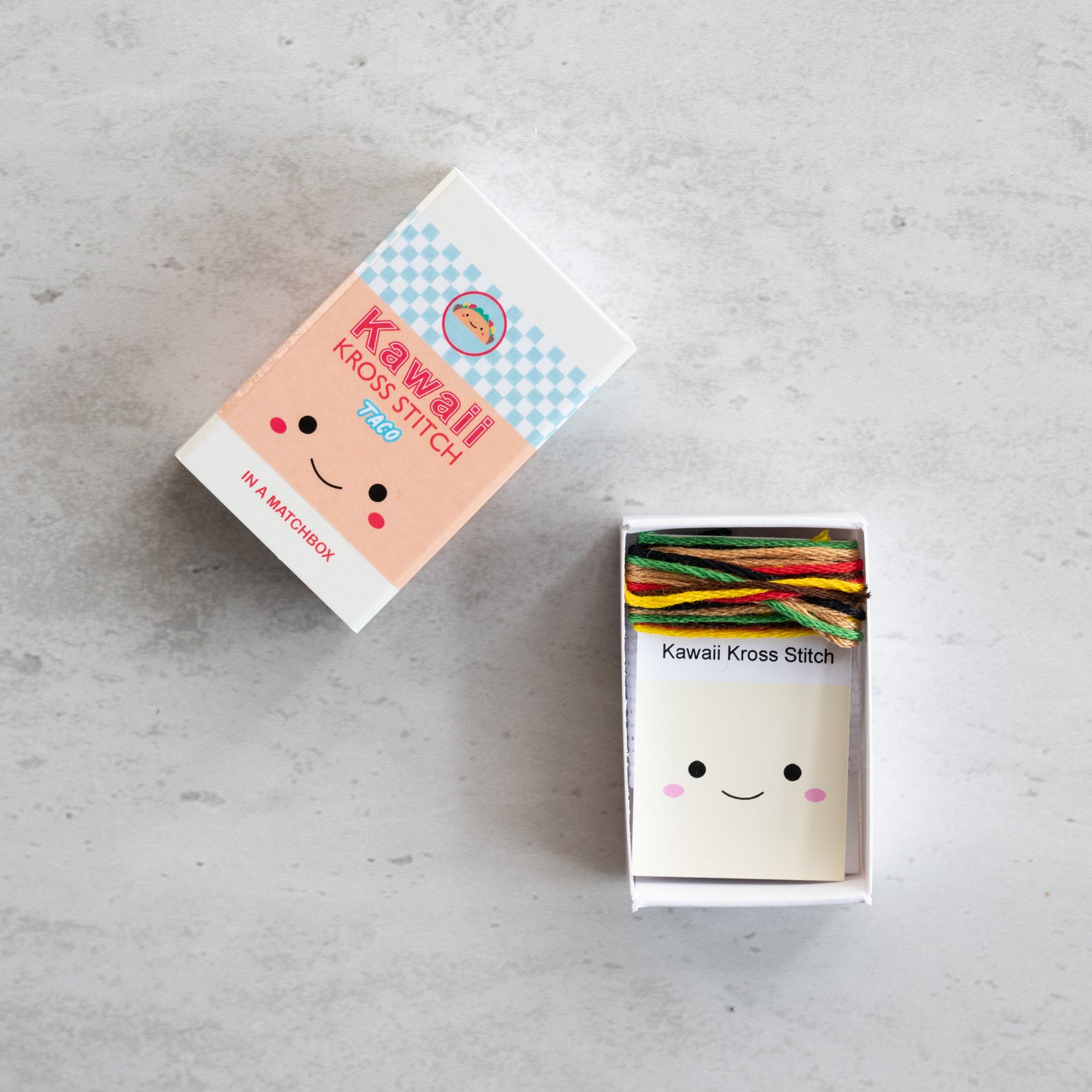 Mini Cross Stitch Kit With Kawaii Taco Design