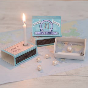 Happy  21st Birthday Candle And Freshwater Pearl Gift