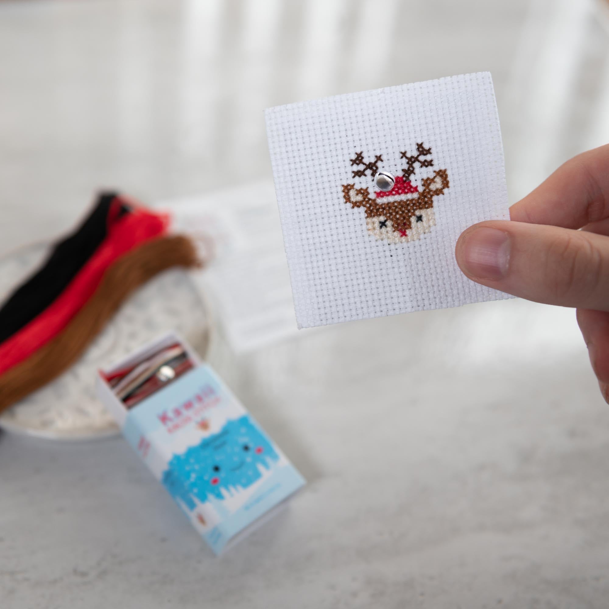 Kawaii Christmas Deer Mini Cross Stitch Kit