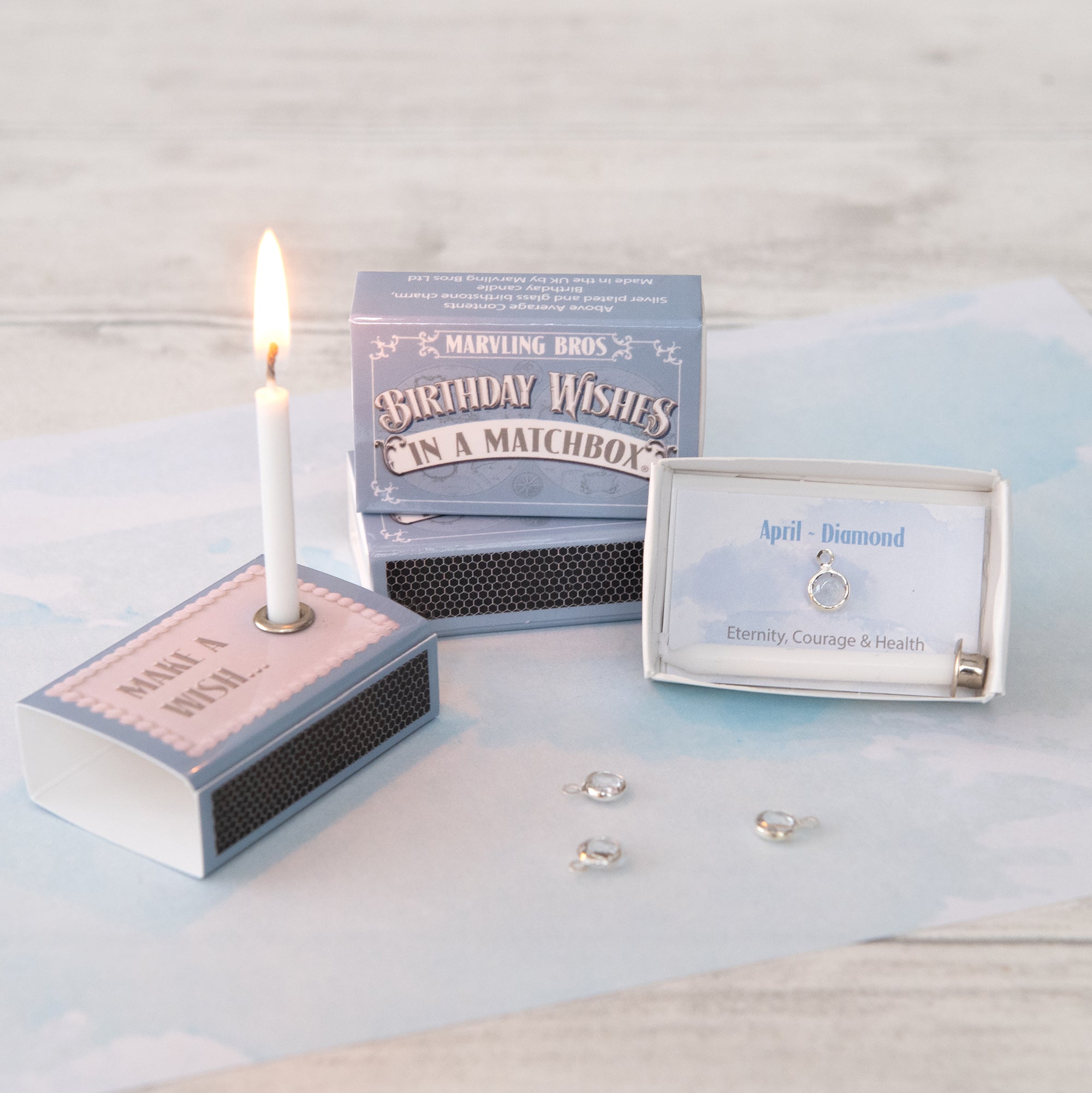 April Diamond Birthstone And Birthday Candle Gift