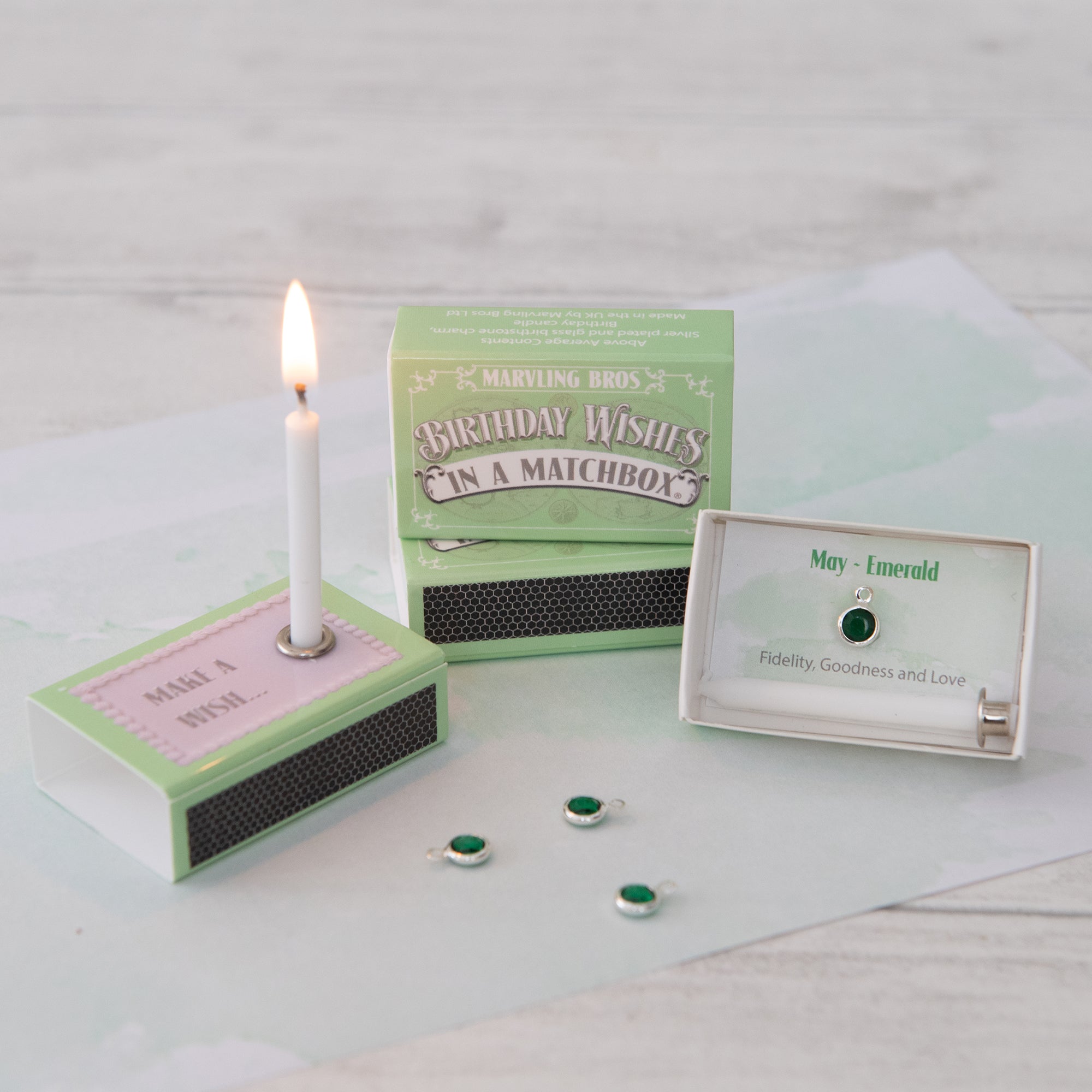 May Emerald Birthstone And Birthday Candle Gift