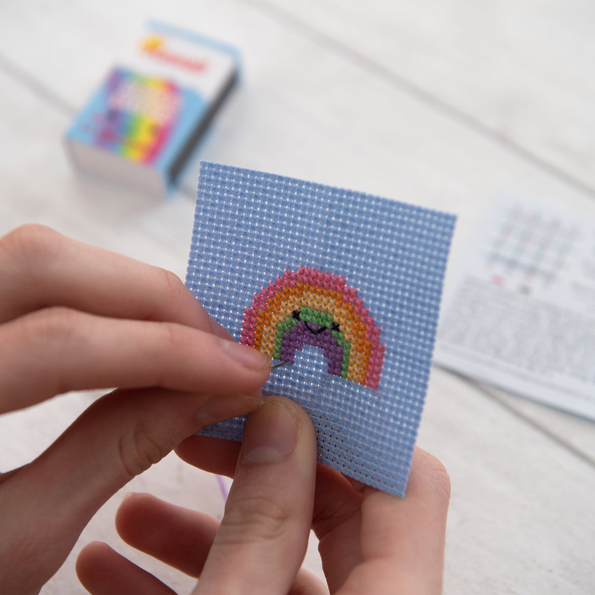 Kawaii Rainbow Mini Cross Stitch Kit